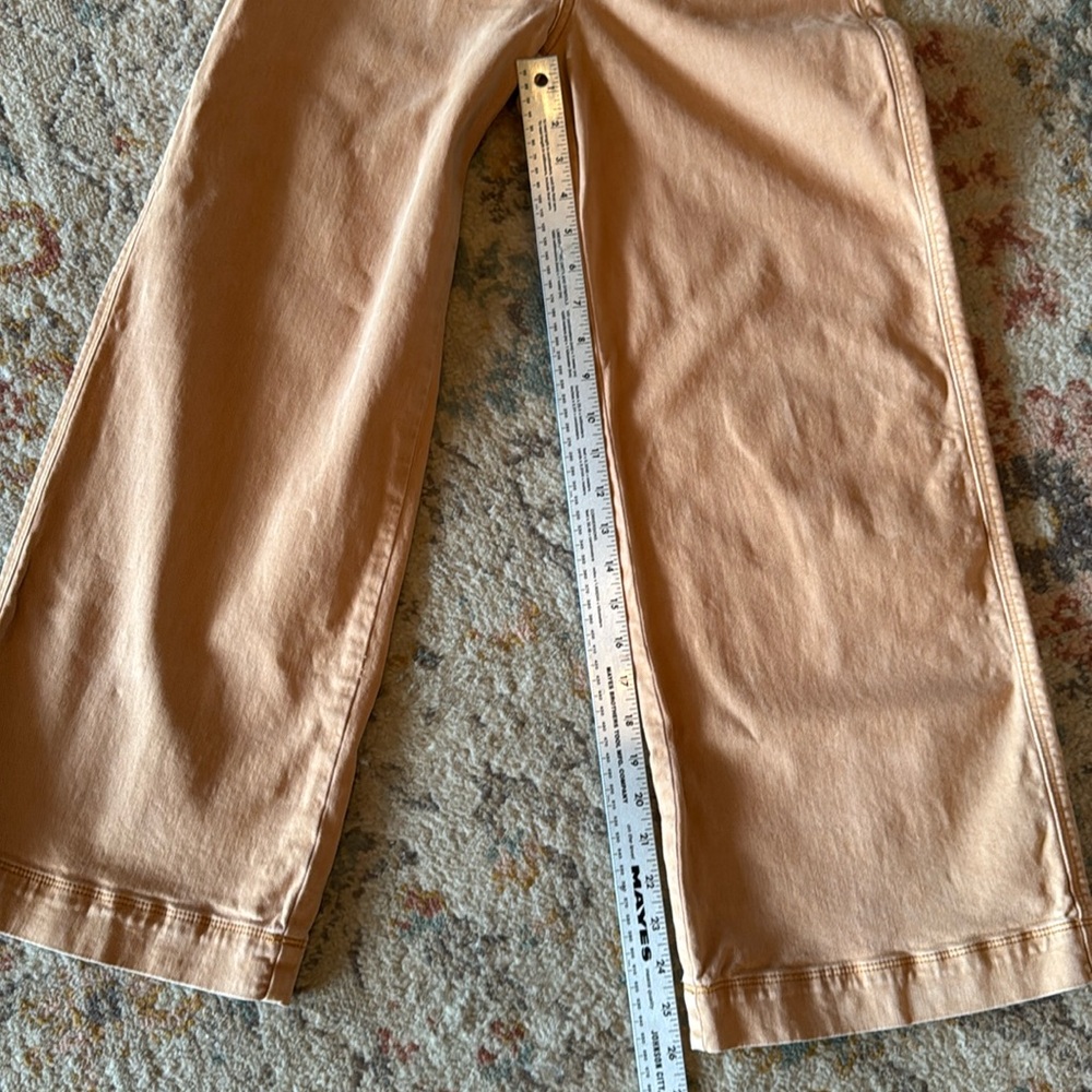 PAIGE Anessa Wide Leg Cropped Jeans Size 28 Tan - Picture 12 of 16